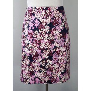 J. CREW The Pencil Skirt Blue Purple White Spring Straight Skirt Size 2 EUC